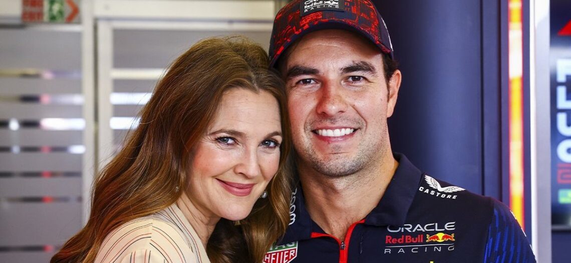 Drew Barrymore conoció a Checo Pérez y no pudo contener su emoción