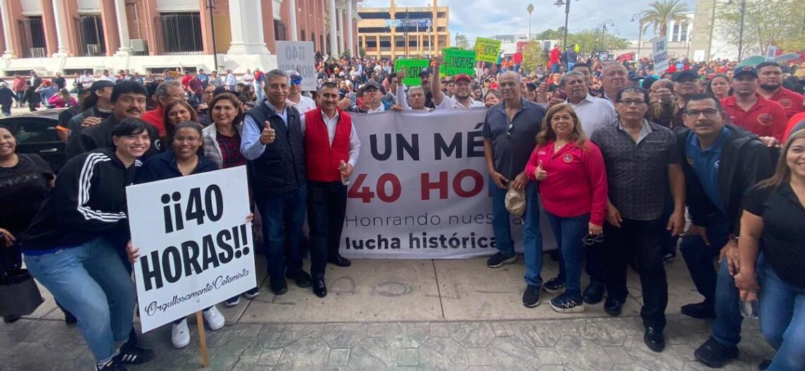 Marchan trabajadores de CTM Sonora para la reducción de la jornada laboral