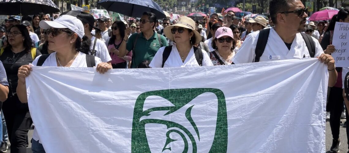 Trabajadores del IMSS mantienen protestas por salarios bajos y desabasto